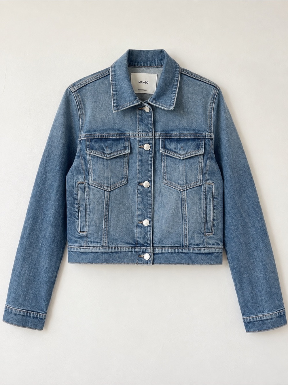 Mango Classic Light Blue Denim Jacket